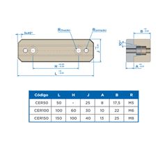 CENTRALIZADOR RETANGULAR - CER100